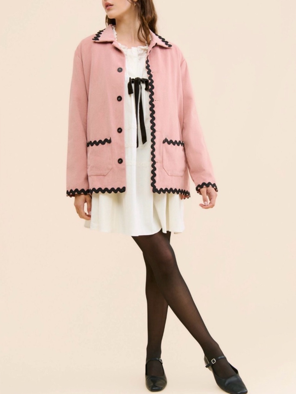 NWOT Pink Sister Jane Gordan Ric Rac Jacket Size Large